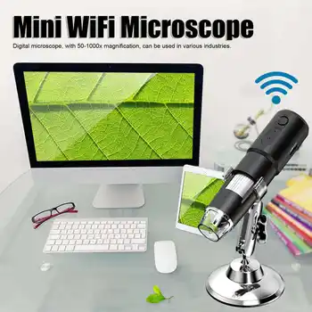 WiFi מיקרוסקופ אלקטרוני נייד USB דיגיטלי מגדלת 50‑1000X ההגדלה 8 LED אור על לוח החשמל במפעל בדיקה