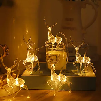 2M 10 LED צבי מחרוזת אור חג המולד אייל בצורת תאורה בחוטים עץ חג המולד Oranments חג המולד תפאורה הביתה 2023 השנה החדשה