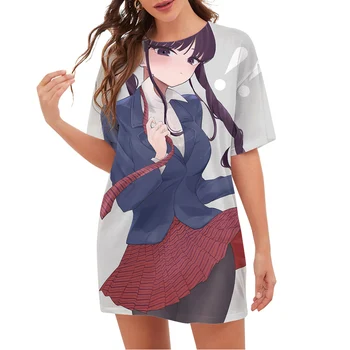 CLOOCL אנימה חולצה לנשים בחורה יפה קומי דפוס 3D מודפס טי שרוול קצר צוואר צוות חולצה רופף מזדמן Kawaii בגדים