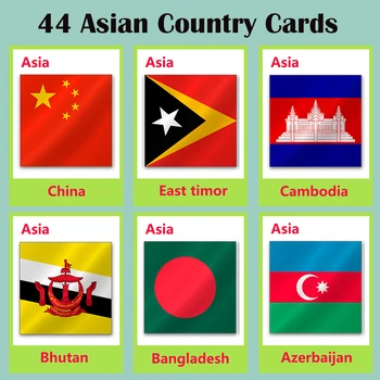 DDWE אנגלית 44 מדינות באסיה exo כרטיס אנגלית 0-6 שנים ילדים משחקים juguetes educativos קוגניטיבית המילה FlashCard צעצוע