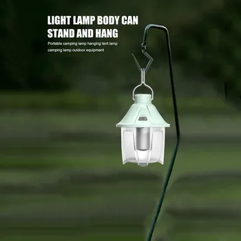 דשא הובילו המנורה קיבולת גבוהה סוללה תלוי קמפינג אווירה המנורה גבי מגנט לדחוף סוג מתג-C גובה עבור ציוד חיצוני