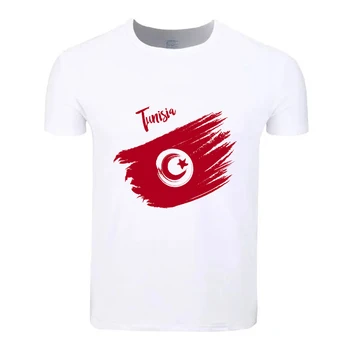 תוניסיה דגל מפת כותנה גודל גדול סטודנטים קיץ טריקו שרוול קצר גברים, נשים, בנים, בנות חולצה Tees ילדים חולצת טי