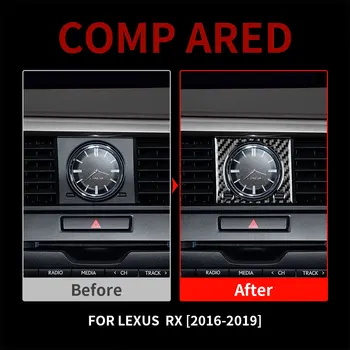 עבור לקסוס RX 300 2016-2021 אמיתי סיבי פחמן הרכב המרכזיים מסוף שעון מסגרת כיסוי מדבקה לקצץ פנים אביזרי רכב