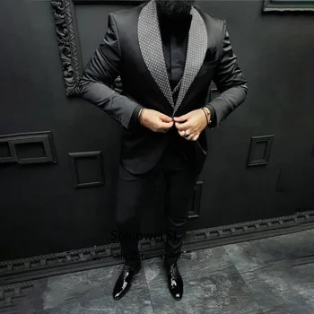 האופנה Slim Fit חליפות לגברים חתונה רשמית מעיל האפוד מכנסי טוקסידו אפריקה החתן להגדיר זכר בלייזר העסקים 3 חלקים