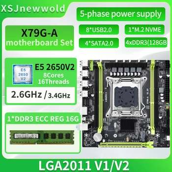 JINGSHA X79G-לוח אם עם ערכת E5 2650V2 מעבד DDR3 1*16G=16GB Dual ערוצי LGA2011 NVME מ. 2 SATA 3.0 Xeon קיט
