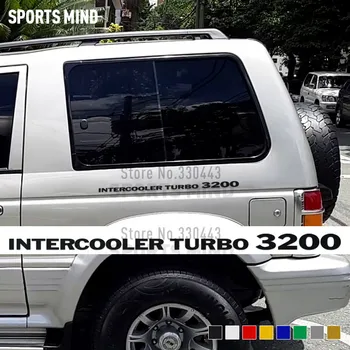 2 חתיכות Intercooler טורבו 3200 ויניל מדבקות לרכב על Mitsubishi Pajero ספורט שוגון מונטרו L200 L300 אביזרי רכב-סטיילינג