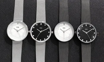 הנשים החדש שעונים תאריך זוהר הידיים אמיתי פלדת חגורת שעון גברים קוורץ בצורת פרח אופנה נשים שעון 2019 mujer W16