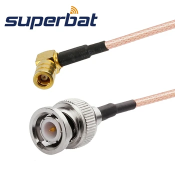 Superbat SMB זכר עד זווית תקע BNC 15cm צמה כבלים או שירות מותאם אישית