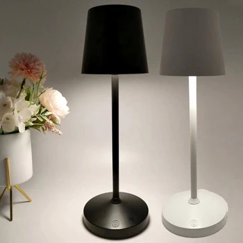 יצירתיים לגעת אורות ליל אלחוטי USB נטענת מנורת שולחן Stepless עמעום LED מנורת שולחן הביתה השינה מסעדה