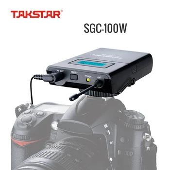 Takstar מצלמת דש מיקרופון UHF אלחוטי Lavalier מיקרופון אודיו. הצג את הפונקציה עבור DSLR מצלמת וידאו DV מקלט+משדר