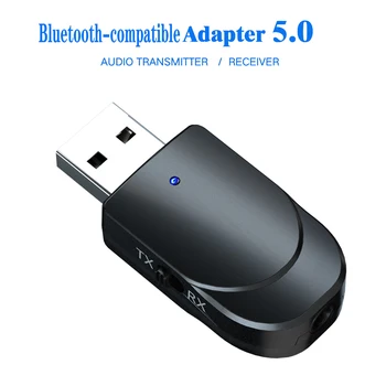 Bt 5.0 Dongle מתאם USB Bluetooth אלחוטית תואמת-מוסיקה מקלט משדר מתאם למחשב בבית טלוויזיה על רמקול