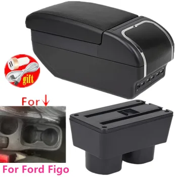 עבור פורד Figo משענת יד התיבה עבור פורד Figo הרכב משענת יד תיבת מרכז הבקרה תיבת אחסון פנימי עם USB אביזרי רכב