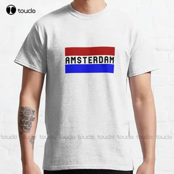 אמסטרדם קו הרקיע על הדגל קלאסי טי-שירט נשים בייסבול החולצה מותאמת אישית Aldult נוער יוניסקס דפוס דיגיטלי חולצת טריקו Xs-5Xl