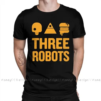 אהבה ומוות רובוטים 2021 הגעה חדשה חולצה שלושה צהובים עיצוב ייחודי החולצה Crewneck כותנה לגברים חולצת טי