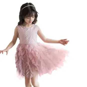 בנות שכבות טול שמלה ילדים ילדה פרח שמלות תחרה טוטו המפלגה שמלת שושבינה שמלות שמלת קיץ 2-6T