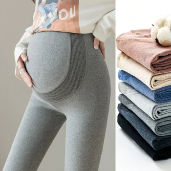 אישה בהריון מתכוונן חותלות מכנסיים אופנה לידה גבוה המותניים מכנסיים חותלות סלים כותנה רכה מכנסי הריון בגדים