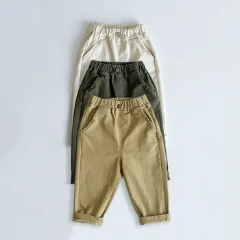 2023 האביב ילדים המכנסיים מוצק בנים מכנסיים אופנה ChildrenTrousers קצרה ילדים ג ' ינס התינוק בגדים.