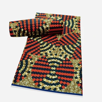 אופנה אפריקאית שעווה הדפסים בד אמיתי שעווה אנקרה בד שעווה 100% כותנה ניגריה Wrappa על Fress בד