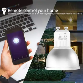 1pcs חכם הנורה מנורת LED אפליקציה מתעורר Dimmable WiFi Bluetooth אלחוטית GU10 עבור Alexa, Google חכם החיים