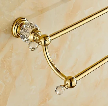 62cm באיכות גבוהה האמבטיה אביזר,פליז קריסטל כפול זהב מגבת בר,מגבת רכבת, בעל מגבת,מתלה מגבות