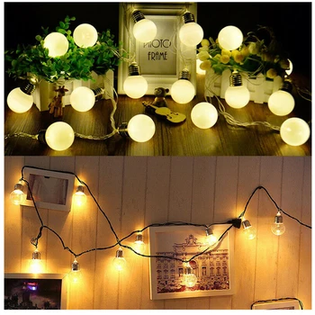 LED אור הפיות מחרוזת זר חג המולד רחוב החתונה הנורה אורות מחרוזת חיצונית מסיבת חג גינה מרפסת גדר הסיפון
