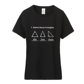 שם המשולשים חולצה קיץ לנשים שרוול קצר מכותנה מתמטיקה חולצת טי מקסימום מתמטית חולצות TM-010