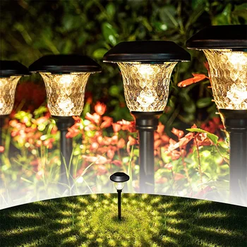 סופר מבריק שמש מסלול אורות LED עמיד למים נוף תאורה זכוכית נירוסטה אורות השמש בגינה שביל פטיו