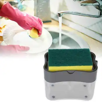 המטבח סבון דיספנסר משאבה עם ספוג ידנית לחץ נוזל ניקוי מיכל מיכל היד לחץ על התיבה כלי מטבח.