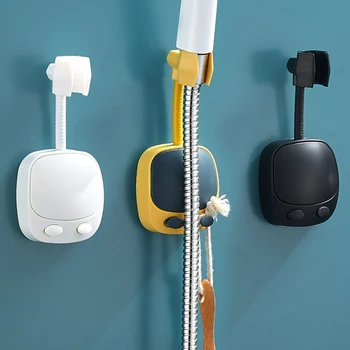 מקלחת מחזיק אוניברסלי לא כוס יניקה ראש מקלחת בעל אגרוף חינם שירותים Bracket מתכוונן 360° סיבוב ABS בסיס קבוע
