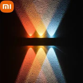 Xiaomi סולארית מנורת קיר חיצוני מנורה קישוט הגן חיצוני עמיד למים 6LED אלומיניום שמש פמוט קיר מנורה